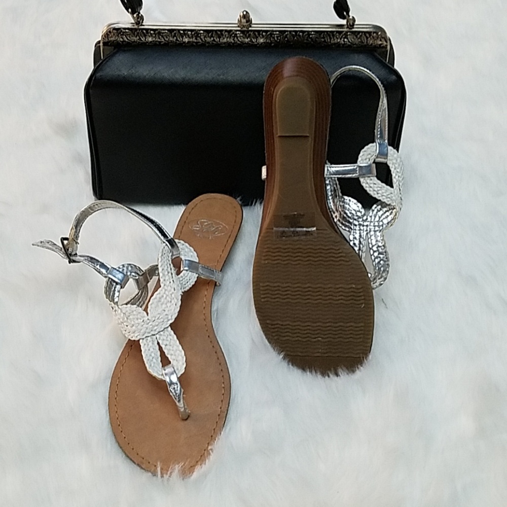 White and silver sandals